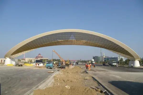 Bauarbeiten an der Zugangstür des Terminals Airport